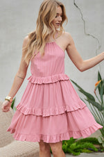 Load image into Gallery viewer, Solid Ruffle Sleeveless Mini Dress
