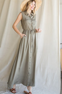 BUTTON DOWN MAXI DRESS