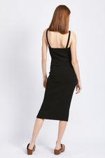 Load image into Gallery viewer, SPAGHETTI STRAP BODYCON MIDI DRESS
