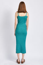 Load image into Gallery viewer, SPAGHETTI STRAP BODYCON MIDI DRESS
