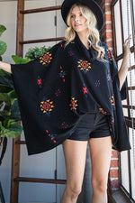 Load image into Gallery viewer, AZTEC PRINT COWL NECK OVERSIZED PONCHO
