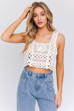 Load image into Gallery viewer, Sleeveless Crochet Top
