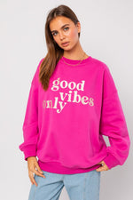 Load image into Gallery viewer, Letter Embroidery Oversized Sweatshirt
