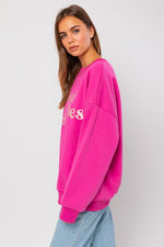 Load image into Gallery viewer, Letter Embroidery Oversized Sweatshirt
