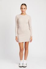 Load image into Gallery viewer, Ribbed Long Sleeve Mini Dress
