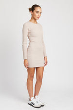 Load image into Gallery viewer, Ribbed Long Sleeve Mini Dress
