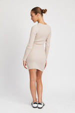 Load image into Gallery viewer, Ribbed Long Sleeve Mini Dress
