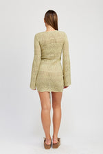 Load image into Gallery viewer, RUCHED CROCHET MINI DRESS
