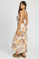 Load image into Gallery viewer, HALTER NECK FLORAL MAXI DRESS
