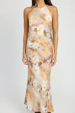 Load image into Gallery viewer, HALTER NECK FLORAL MAXI DRESS
