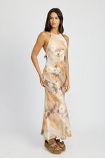 Load image into Gallery viewer, HALTER NECK FLORAL MAXI DRESS
