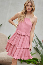 Load image into Gallery viewer, Solid Ruffle Sleeveless Mini Dress
