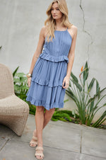 Load image into Gallery viewer, Solid Ruffle Sleeveless Mini Dress
