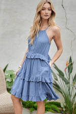 Load image into Gallery viewer, Solid Ruffle Sleeveless Mini Dress
