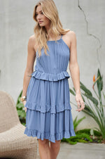 Load image into Gallery viewer, Solid Ruffle Sleeveless Mini Dress
