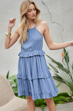 Load image into Gallery viewer, Solid Ruffle Sleeveless Mini Dress
