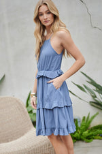 Load image into Gallery viewer, Solid Ruffle Sleeveless Mini Dress
