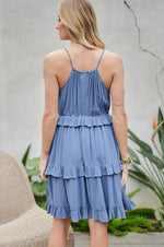 Load image into Gallery viewer, Solid Ruffle Sleeveless Mini Dress
