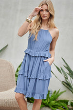 Load image into Gallery viewer, Solid Ruffle Sleeveless Mini Dress
