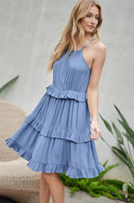 Load image into Gallery viewer, Solid Ruffle Sleeveless Mini Dress
