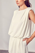 Load image into Gallery viewer, DRAPE NECK OPEN BACK ROMPER
