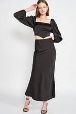 Load image into Gallery viewer, BIAS CUT MAXI SKIRT WITH SLIT
