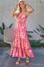 Load image into Gallery viewer, PRINTED SMOCKED RUFFLE MAXI DRESS
