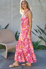 Load image into Gallery viewer, PRINTED SMOCKED RUFFLE MAXI DRESS
