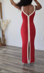 Load image into Gallery viewer, Riah Maxi Dress (Red/Beige)
