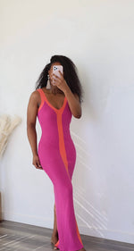 Load image into Gallery viewer, Riah Maxi Dress (Magenta/Orange)
